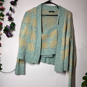 Orange houndstooth sweater set